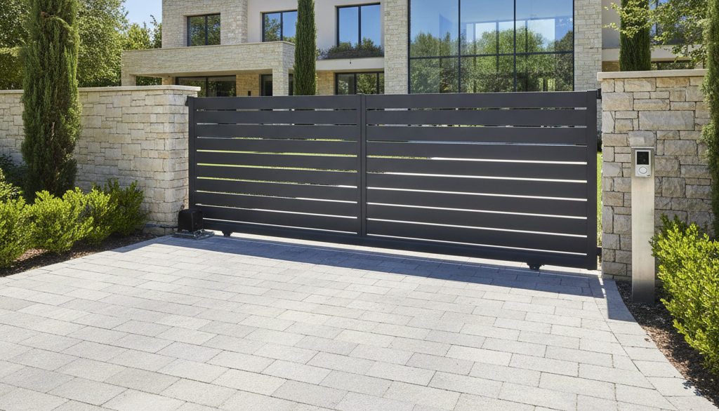 Portail coulissant sur rail